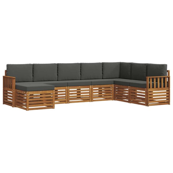vidaXL Ensemble de canapés d'extérieur 8 pc Naturel et Anthracite