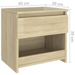 Vidaxl table de chevet chêne sonoma 40x30x39 cm aggloméré