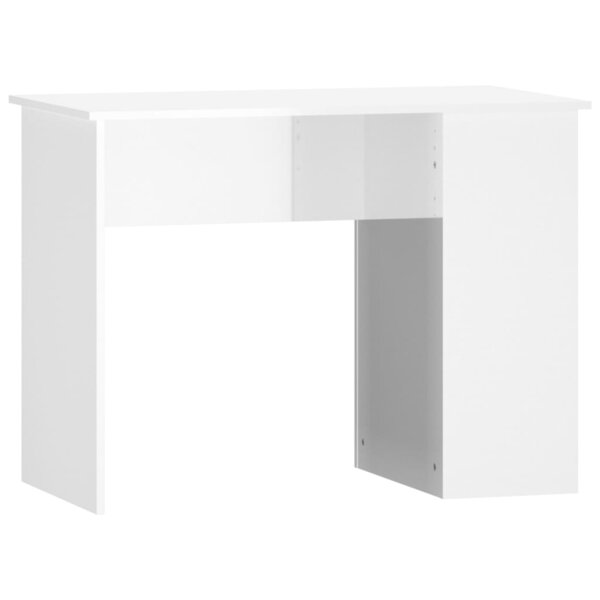 vidaXL Bureau Blanc brillant 100x55x75 cm Bois d'ingénierie
