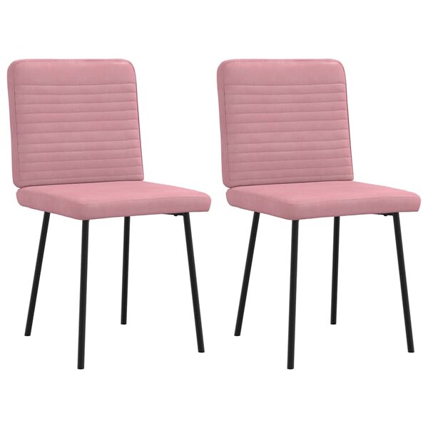 vidaXL Chaises à manger lot de 2 Rose Velours