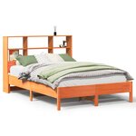 vidaXL Lit bibliothèque sans matelas cire marron 120x200 cm pin massif