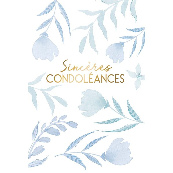 Carte sincères condoléances or - draeger paris