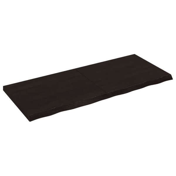 vidaXL Dessus de table marron foncé bois chêne massif traité