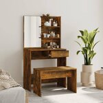 vidaXL Ensemble de coiffeuse Chêne fumé 74 5x40x141 cm