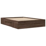 vidaXL Cadre de lit chêne marron 135x190 cm bois d'ingénierie