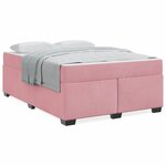 vidaXL Cadre de lit avec matelas Rose 160 x 200 cm Velours
