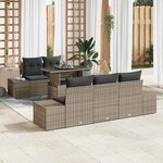vidaXL Ensemble de canapé de jardin 6 Pièces Gris 100 x 55 x 73 cm