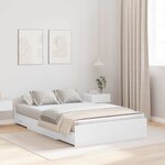 vidaXL Cadre de lit avec rangement avec tête de lit Blanc 120 x 200 cm