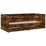 vidaXL Lit de jour avec tiroirs chêne fumé 90x190 cm bois d'ingénierie