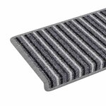 vidaXL Tapis d'escalier auto-adhésifs Rayé 15 Pièces Gris 65 x 21 x 4 cm