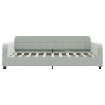 vidaXL Lit de jour avec gigogne et tiroirs gris clair 90x190cm velours