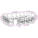 vidaXL Ensemble de canapé de jardin avec coussin 13 Pièces Noir Aluminium