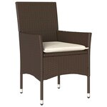 vidaXL Ensemble de salle à manger pour jardin 3 Pièces Marron Poly rotin