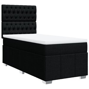 vidaXL Sommier à lattes de lit et matelas Noir 80x200 cm Tissu