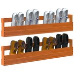 vidaXL Étagères à chaussures murales 2 Pièces cire marron 110x8 5x23 5 cm