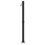 vidaXL Douche solaire extérieure Noir 217 cm PVC  aluminium