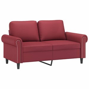 vidaXL Canapé à 2 places Rouge bordeaux 120 cm Similicuir