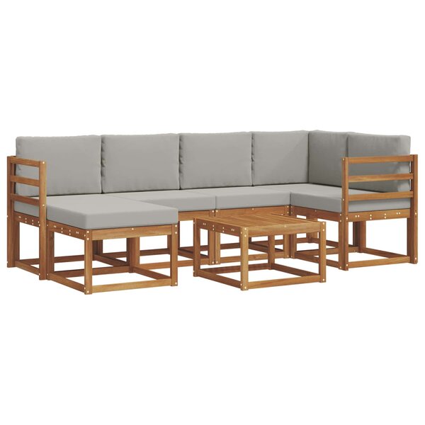 vidaXL Ensemble de canapés d'extérieur 7 pc Gris Naturel et Clair
