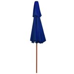 vidaXL Parasol à deux étages avec mât en bois bleu 270 cm