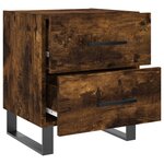 vidaXL Tables de chevet 2Pièces chêne fumé 40x35x47 5cm bois d’ingénierie