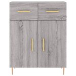 vidaXL Buffet haut Sonoma gris 69 5x34x180 cm Bois d'ingénierie