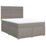 vidaXL Sommier à lattes de lit avec matelas Taupe 140x200 cm Tissu