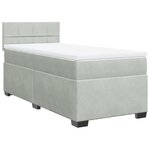vidaXL Sommier à lattes de lit et matelas Gris clair 90x190 cm Velours