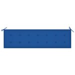 vidaXL Banc de jardin avec coussin bleu royal 175 cm Teck massif