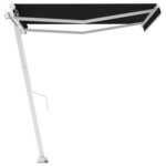 vidaXL Auvent manuel rétractable sur pied 350x250 cm Anthracite