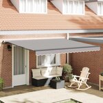 vidaXL Auvent Rétractable Gris clair 400 × 350 cm Polyester et Acier