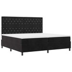 vidaXL Lit à ressorts avec matelas Noir 200 x 200 cm Velours