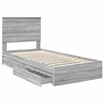 vidaXL Lit de Rangement Gris Sonoma 90 x 200 cm Bois d'ingénierie