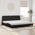 vidaXL Lit avec matelas noir 200x200 cm velours