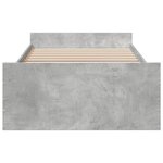 vidaXL Cadre de lit et tiroirs gris béton 75x190 cm bois d'ingénierie