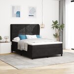 Lit à ressort vidaXL avec matelas Noir 140x200 cm Velours