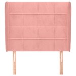 vidaXL Tête de lit avec oreilles Rose 93x23x118/128 cm Velours