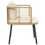vidaXL Chaises de jardin lot de 2 avec coussins naturel résine tressée