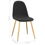 vidaXL Chaises à manger lot de 4 Noir Velours