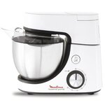 Robot pâtissier moulinex masterchef gourmet qa510110 - blanc - 1100 w - 8 vitesses - fonction pulse - bol 4 6 l