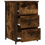 vidaXL Table de chevet chêne fumé 40x36x60 cm bois d'ingénierie