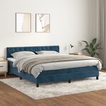 vidaXL Sommier à lattes de lit et matelas Bleu foncé 160x200cm Velours