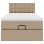 vidaXL Cadre de lit ottoman et matelas cappuccino 90x200 cm similicuir