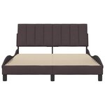 vidaXL Cadre de lit sans matelas Hanko marron foncé 140x190 cm tissu