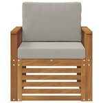 vidaXL Canapé d’extérieur Bois d'acacia massif et polyester Naturel