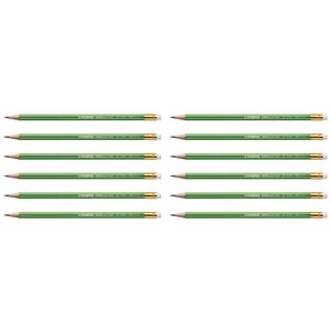 Crayon Graphite GREENGraph bout gomme HB x 12 STABILO