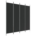 vidaXL Cloison de séparation 4 panneaux Noir 200x200 cm Tissu