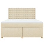 vidaXL Sommier à lattes de lit avec matelas Crème 180x200 cm Tissu