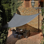 Tectake Voile d'ombrage triangulaire, gris - 600 x 600 x 600 cm