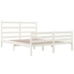 vidaXL Cadre de lit sans matelas blanc bois massif
