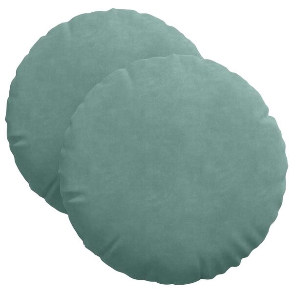 vidaXL Coussins de siège 2 Pièces Vert Mer Ø 40 x 13 cm Velours